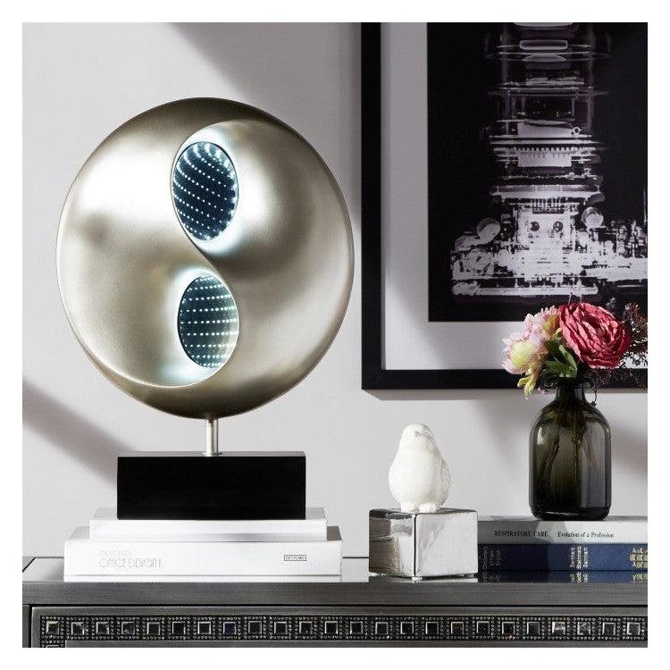 TBL LAMP, LED, BLK-SILVER POLY H19743