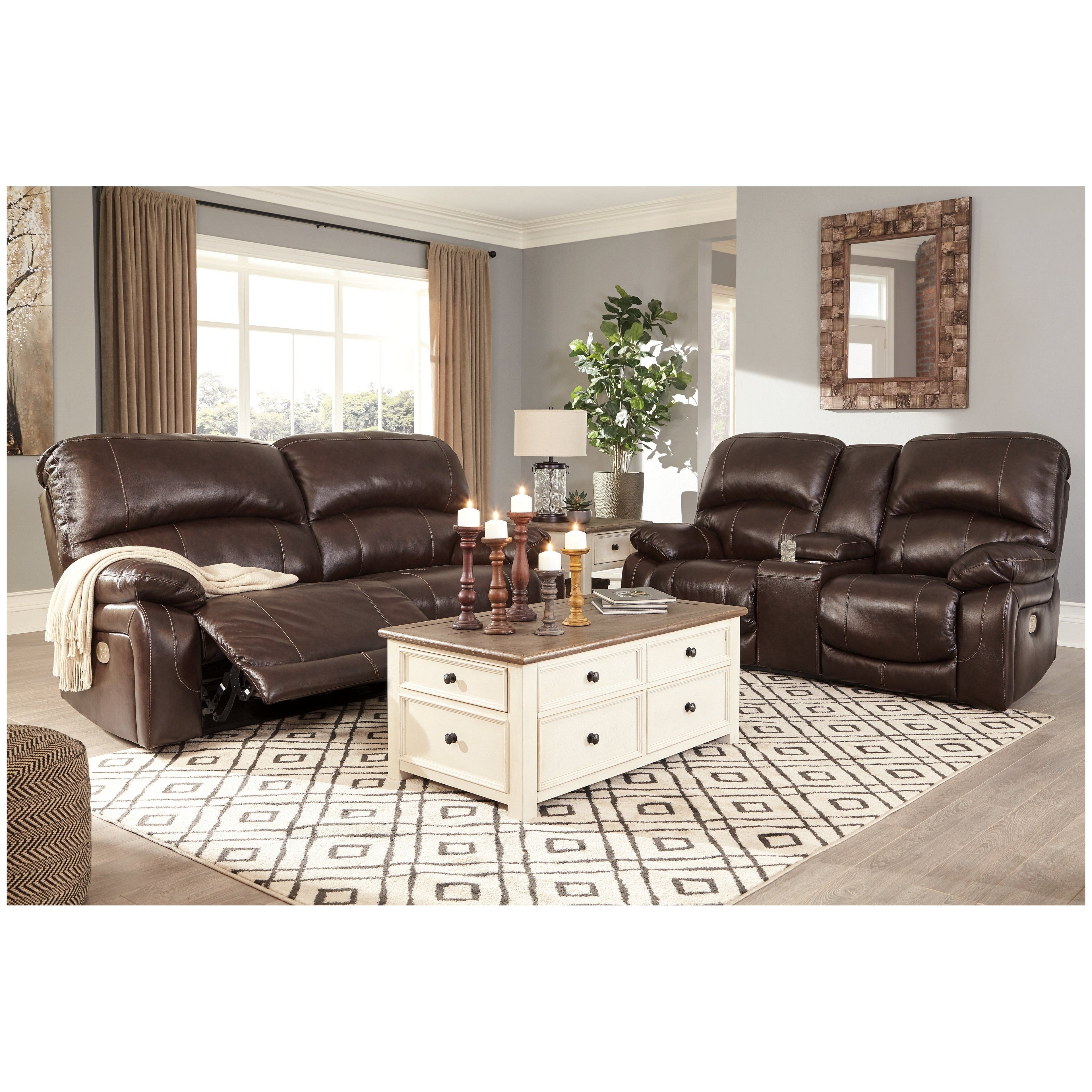 Hallstrung Power Reclining Loveseat with Console