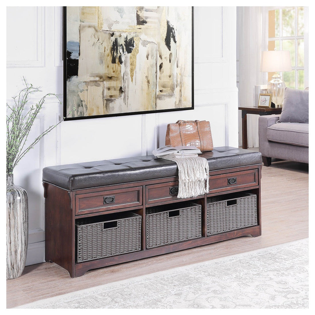 CABINET W/ CUSHION, DRAWERS, BASKETS HM7109-60