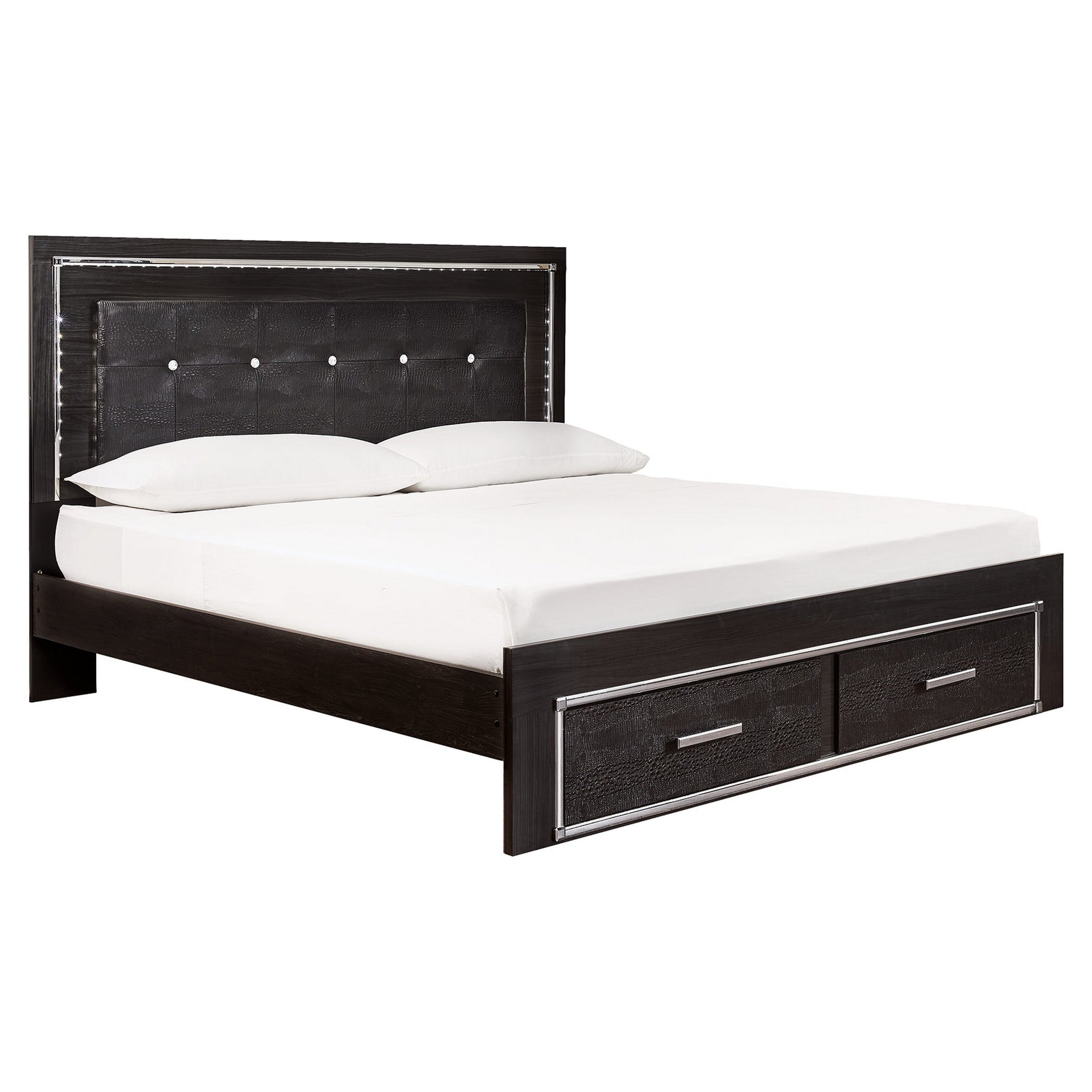 Kaydell Panel Bed with Storage Ash-B1420B12
