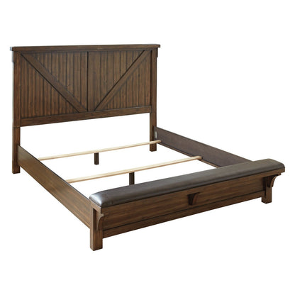Lakeleigh Panel Bed with Upholstered Bench Ash-B718B7