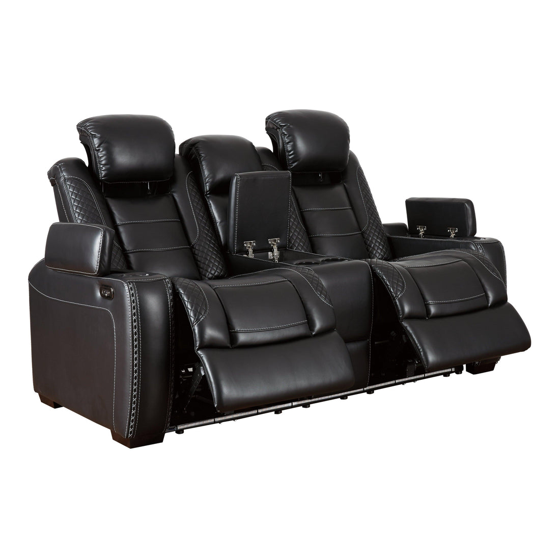 Party Time Power Reclining Loveseat with Console Ash-3700318