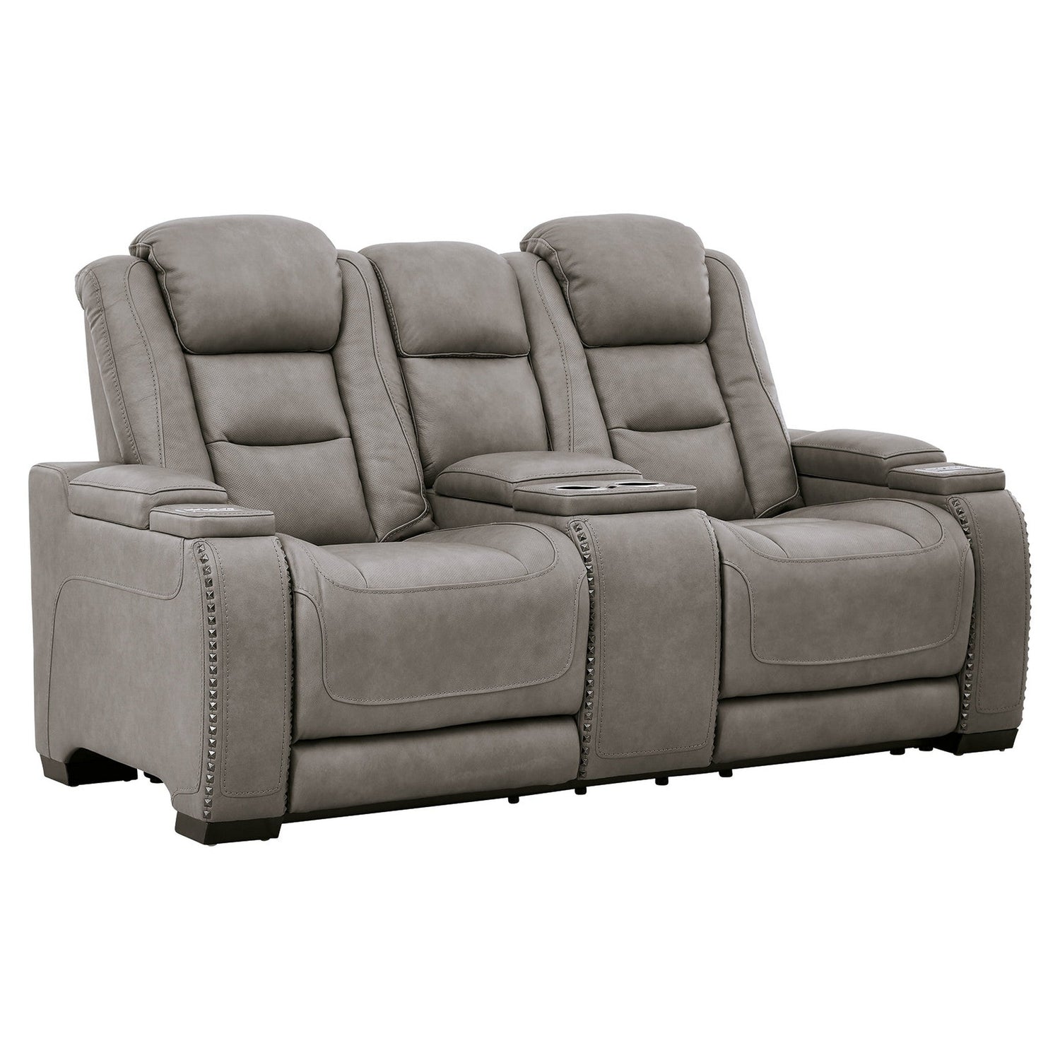 The Man-Den Power Reclining Loveseat with Console Ash-U8530518