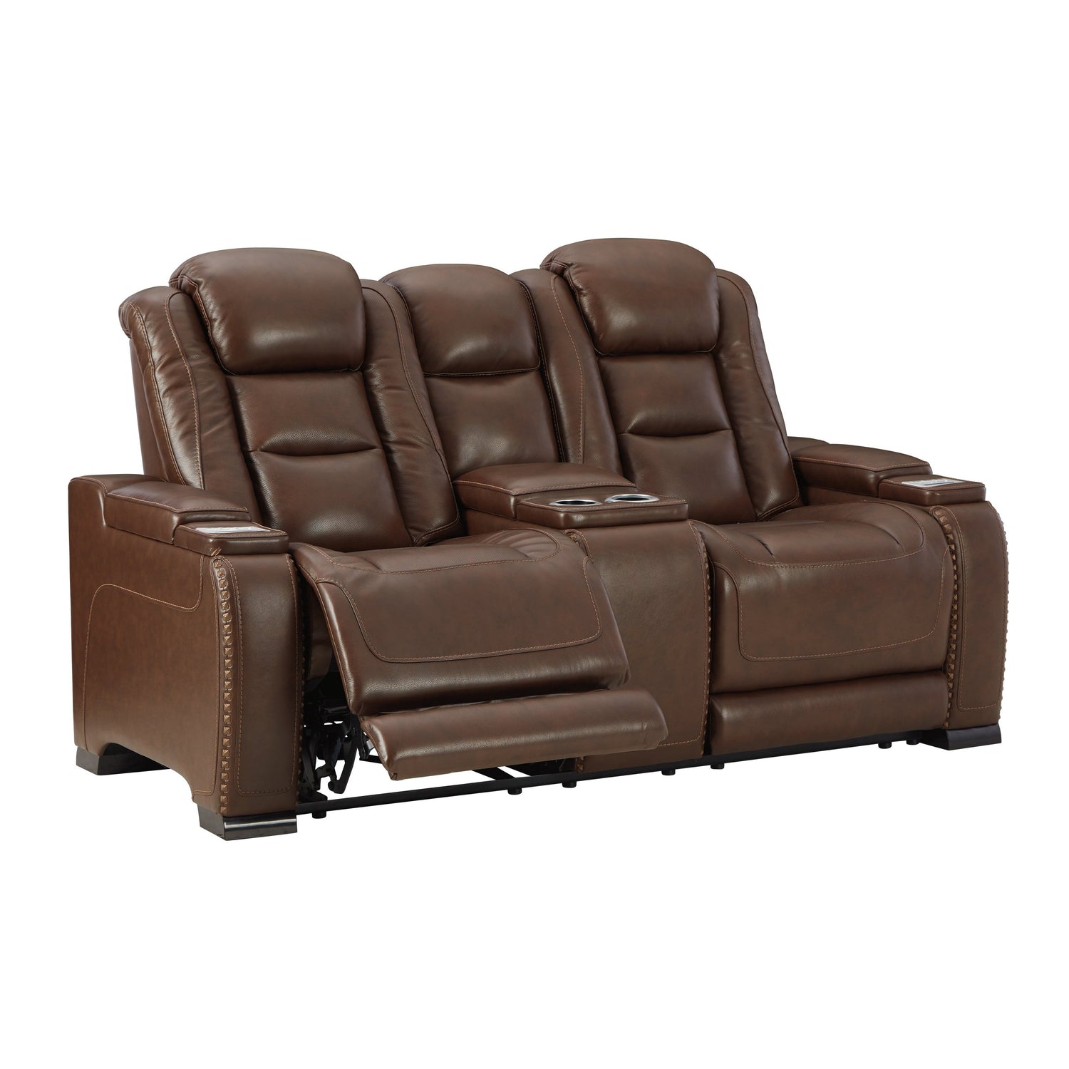 The Man-Den Power Reclining Loveseat with Console Ash-U8530618