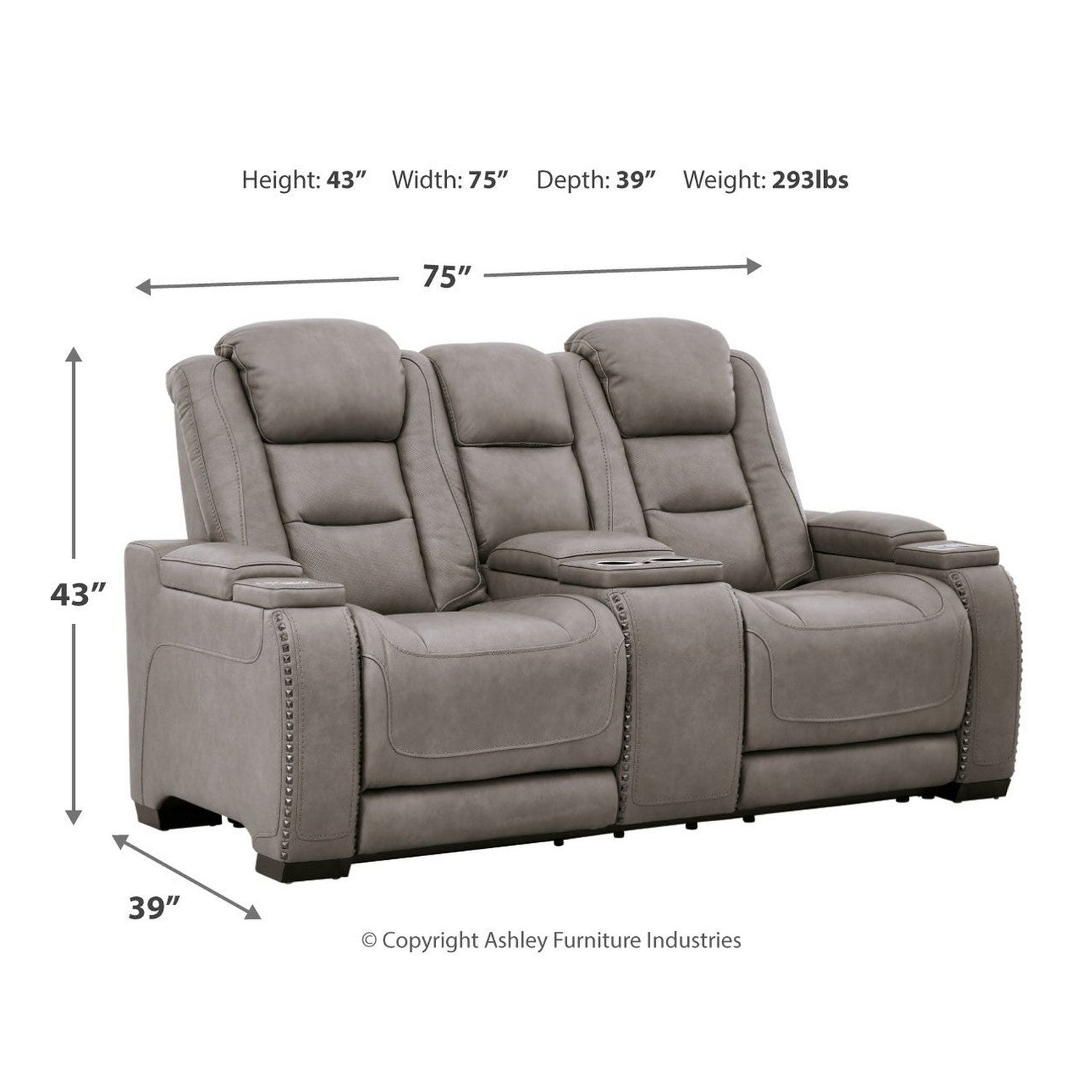 The Man-Den Power Reclining Loveseat with Console