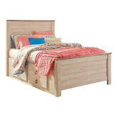 Willowton Panel Bed with 2 Storage Drawers Ash-B267B21