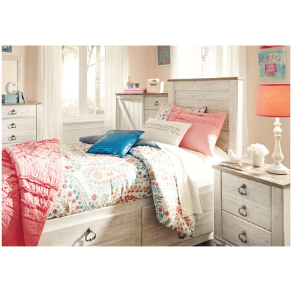 Willowton Panel Bed with 2 Storage Drawers